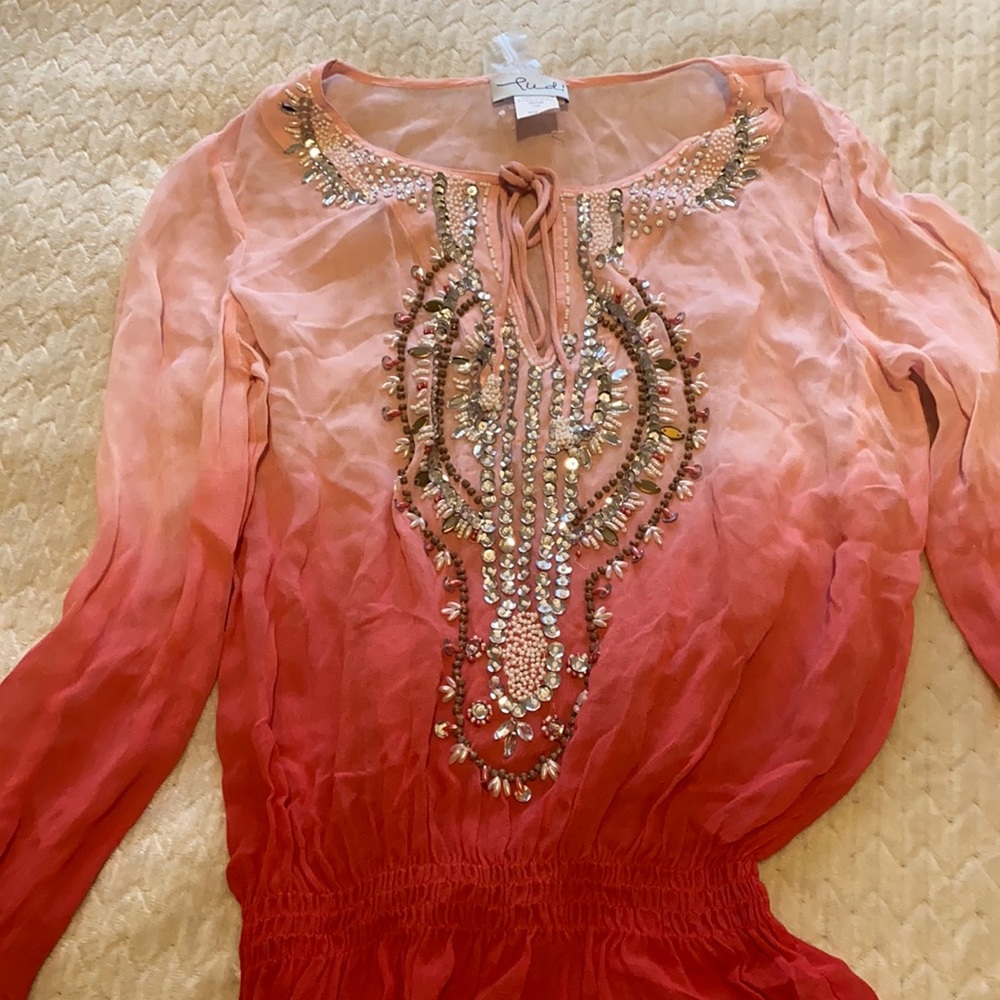 Ombré beaded shirt! Never been worn - size XS made in India
